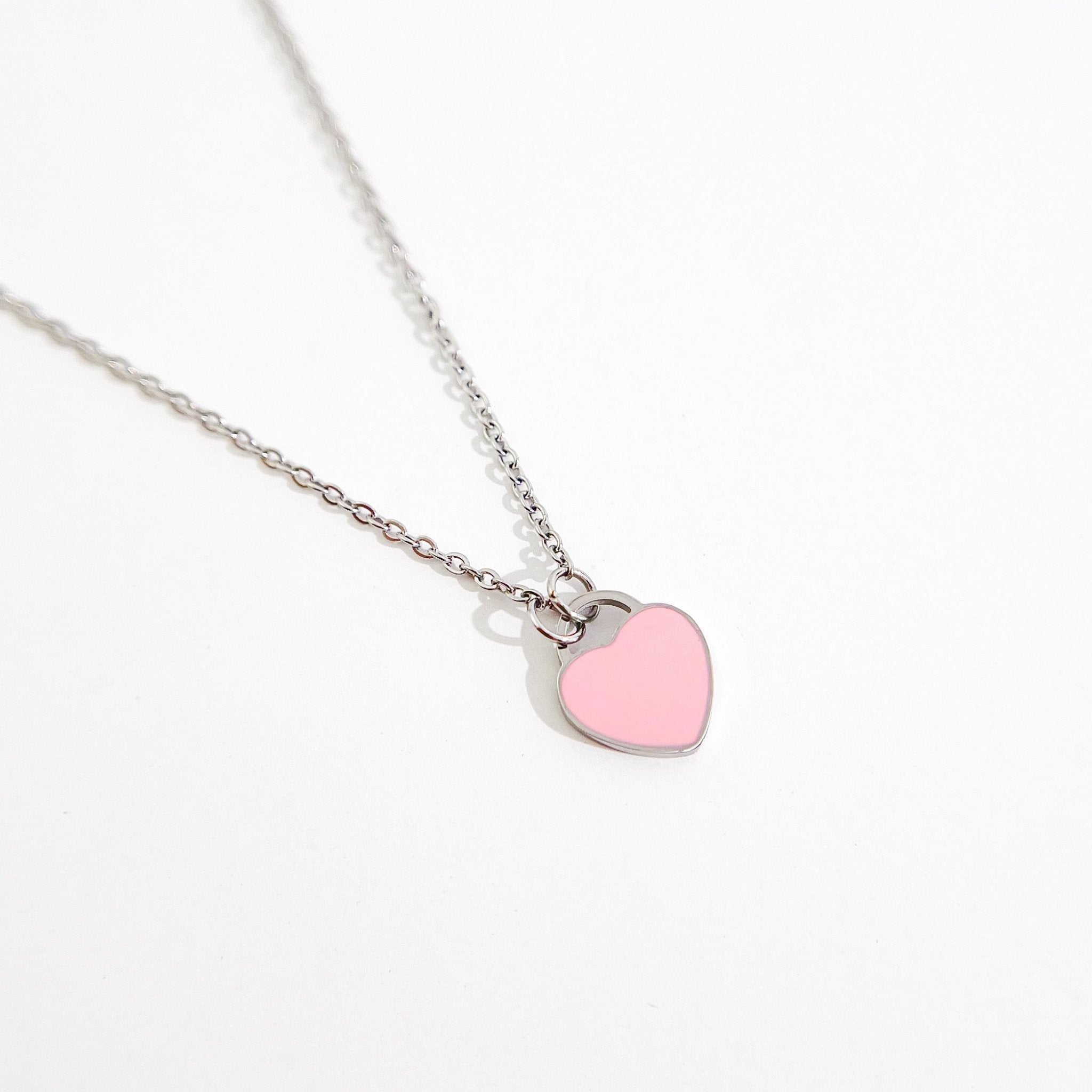 Enamel Heart Necklaces in Silver (Not A Set) - Flaire & Co.