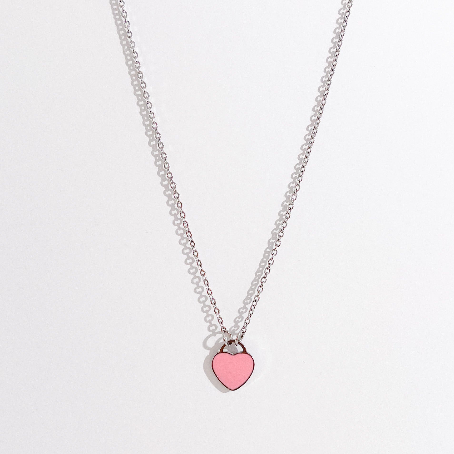 Enamel Heart Necklaces in Silver (Not A Set) - Flaire & Co.