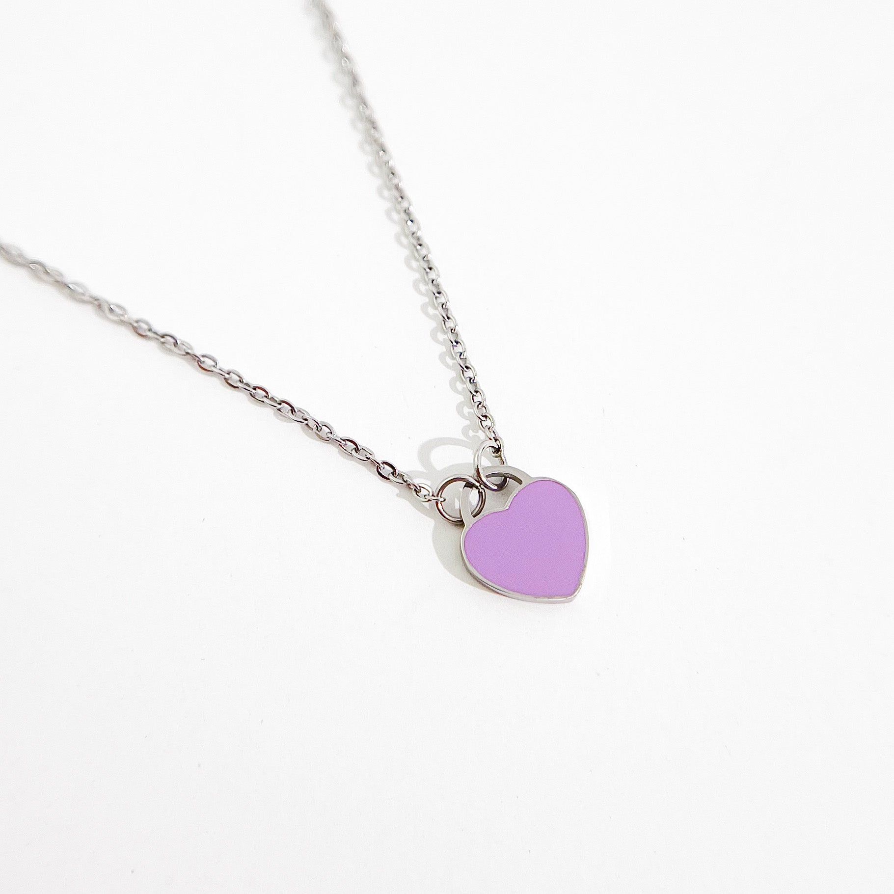 Enamel Heart Necklaces in Silver (Not A Set) - Flaire & Co.