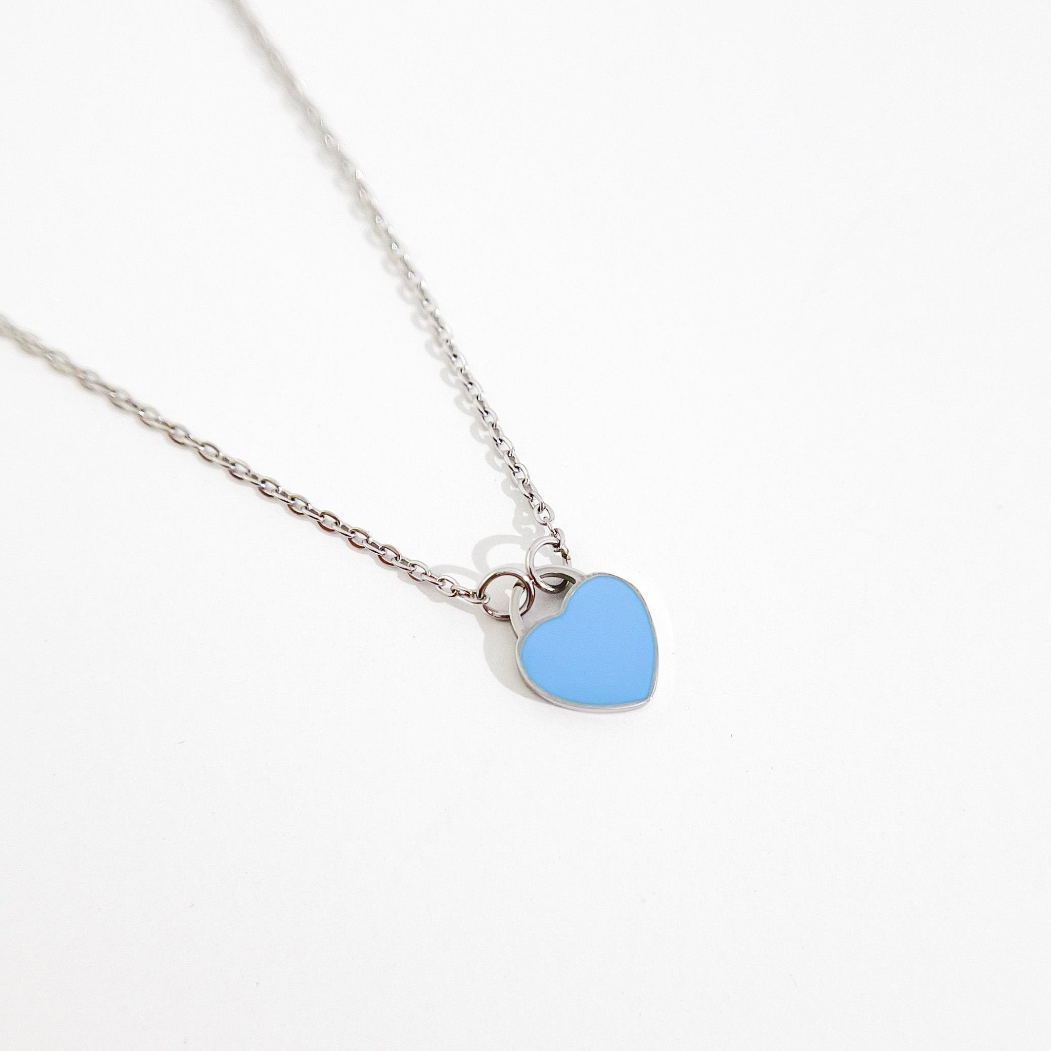 Enamel Heart Necklaces in Silver (Not A Set) - Flaire & Co.