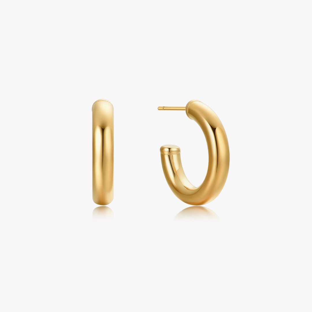 Everyday Hollow Gold Hoops - Flaire & Co.