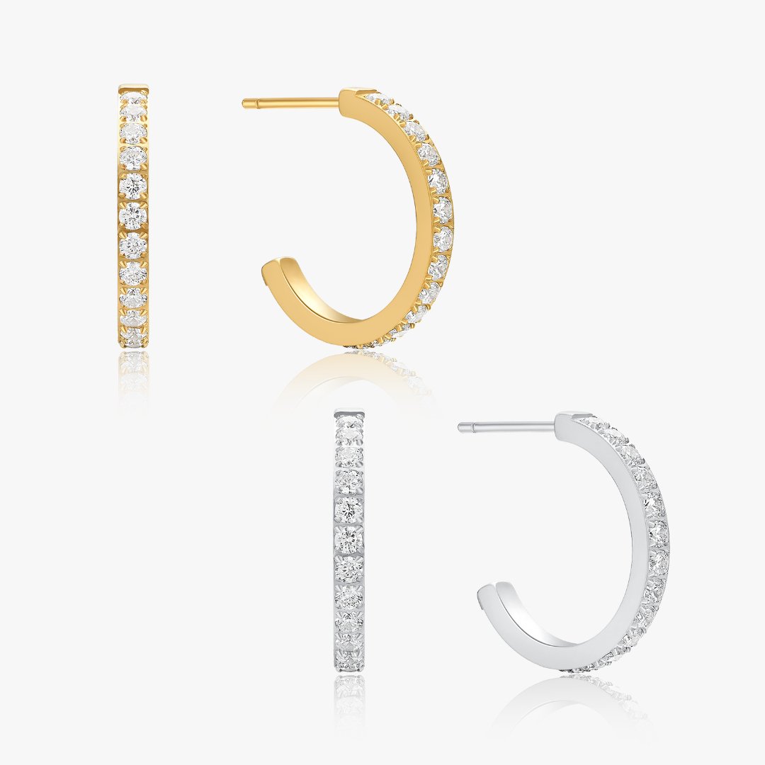 Everyday Medium CZ Hoops - Flaire & Co.