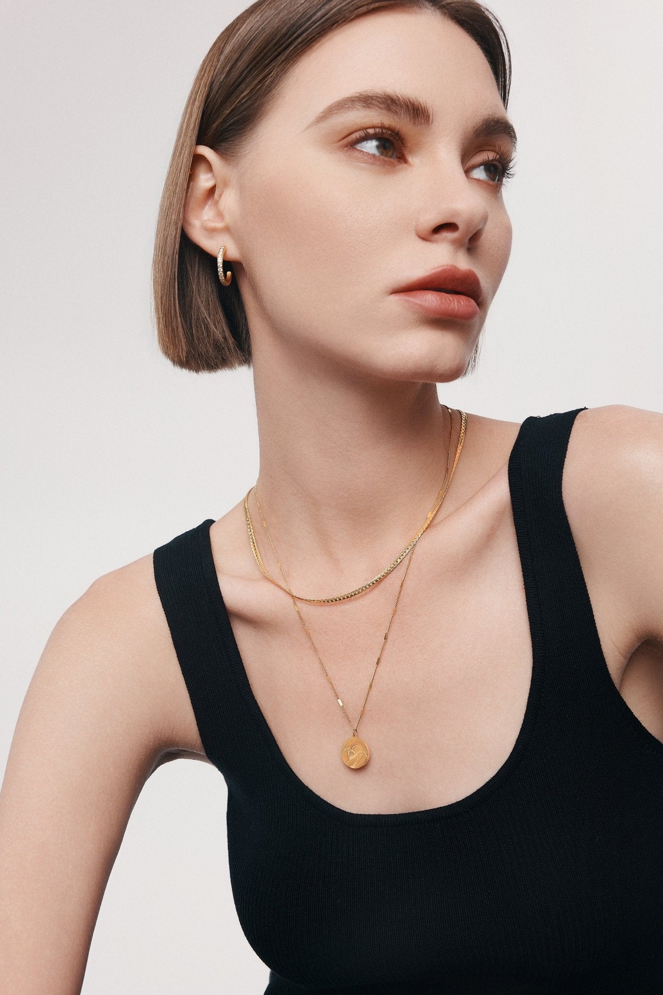 Everyday Medium CZ Hoops in Gold - Flaire & Co.