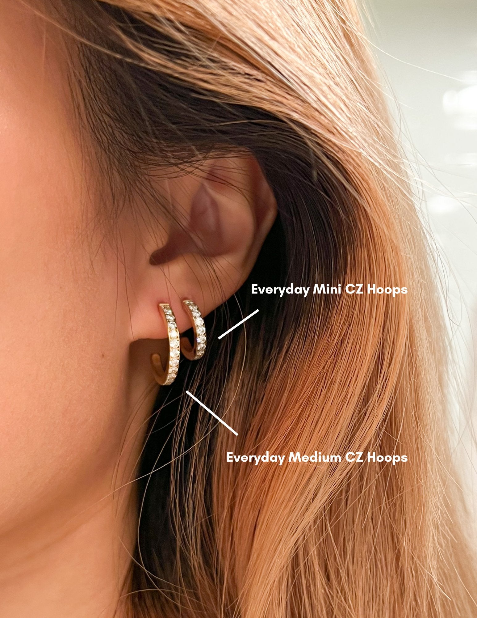 Everyday Mini CZ Hoops in Gold - Flaire & Co.