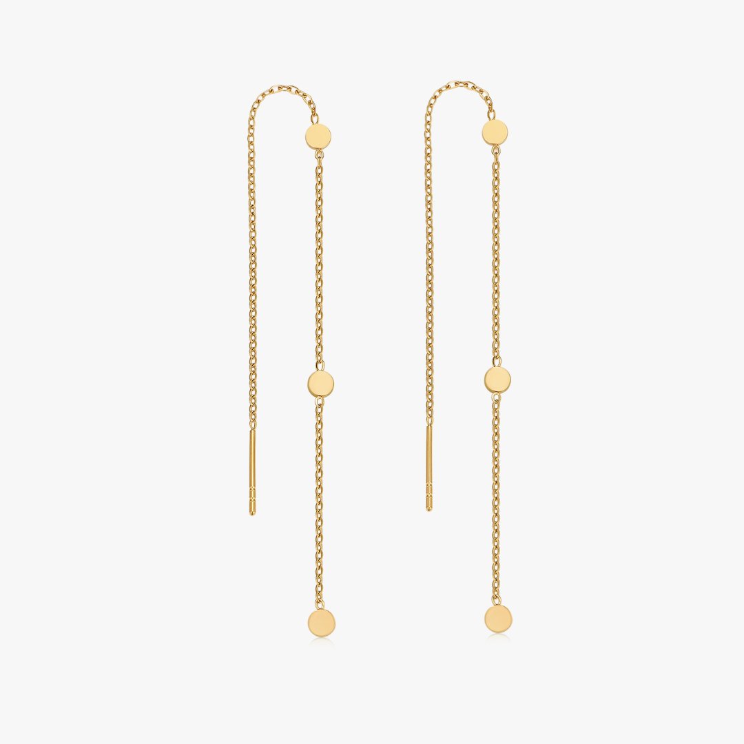 Full Circle Gold Long Threaders - Flaire & Co.