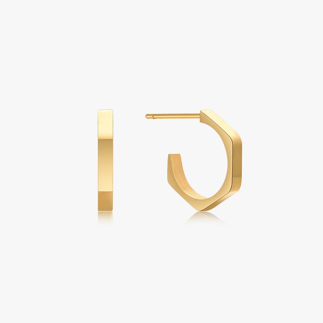 Geometric Gold Hoops - Flaire & Co.