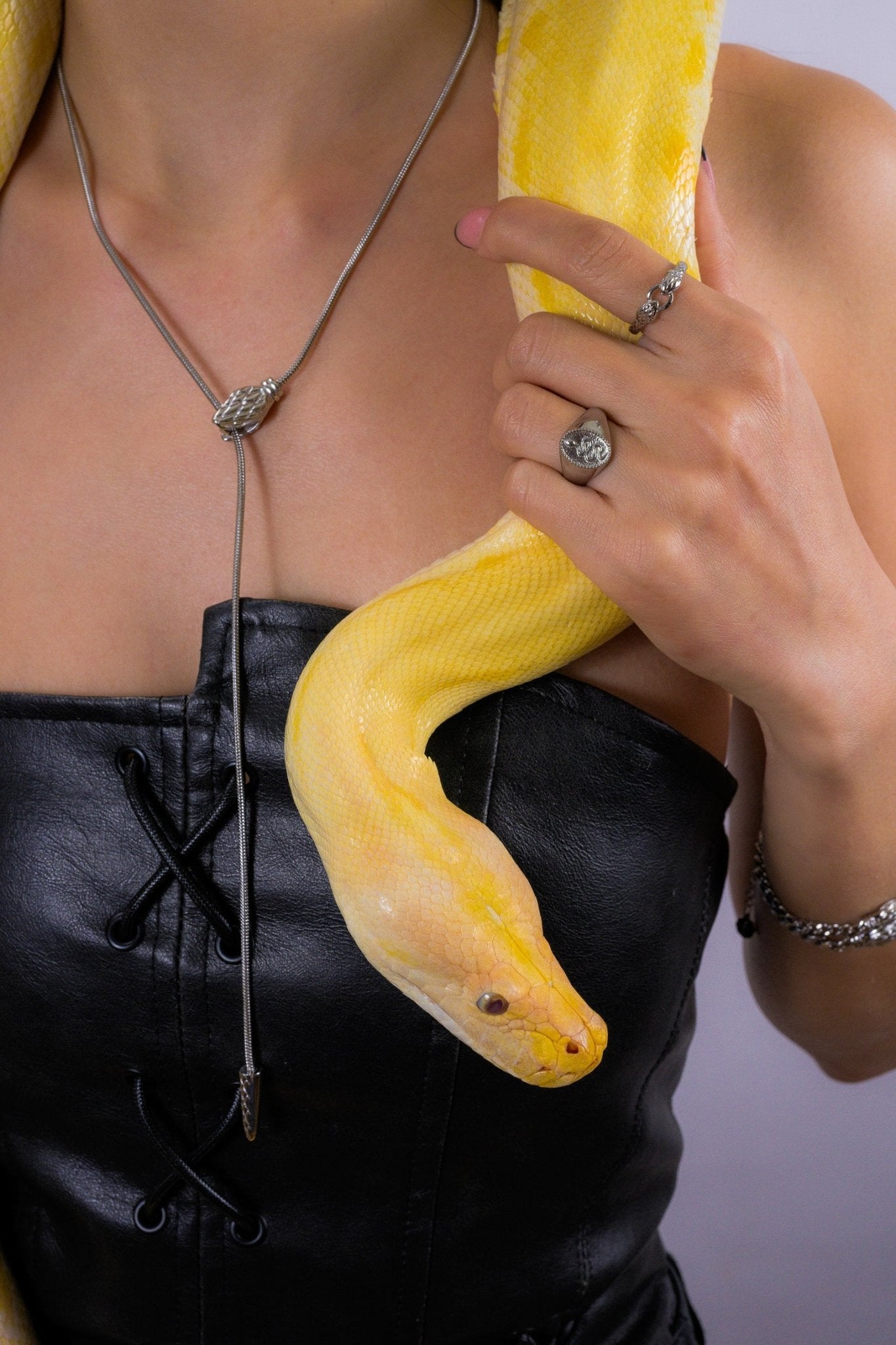 Geometric Snake Lariat Necklace - Flaire & Co.