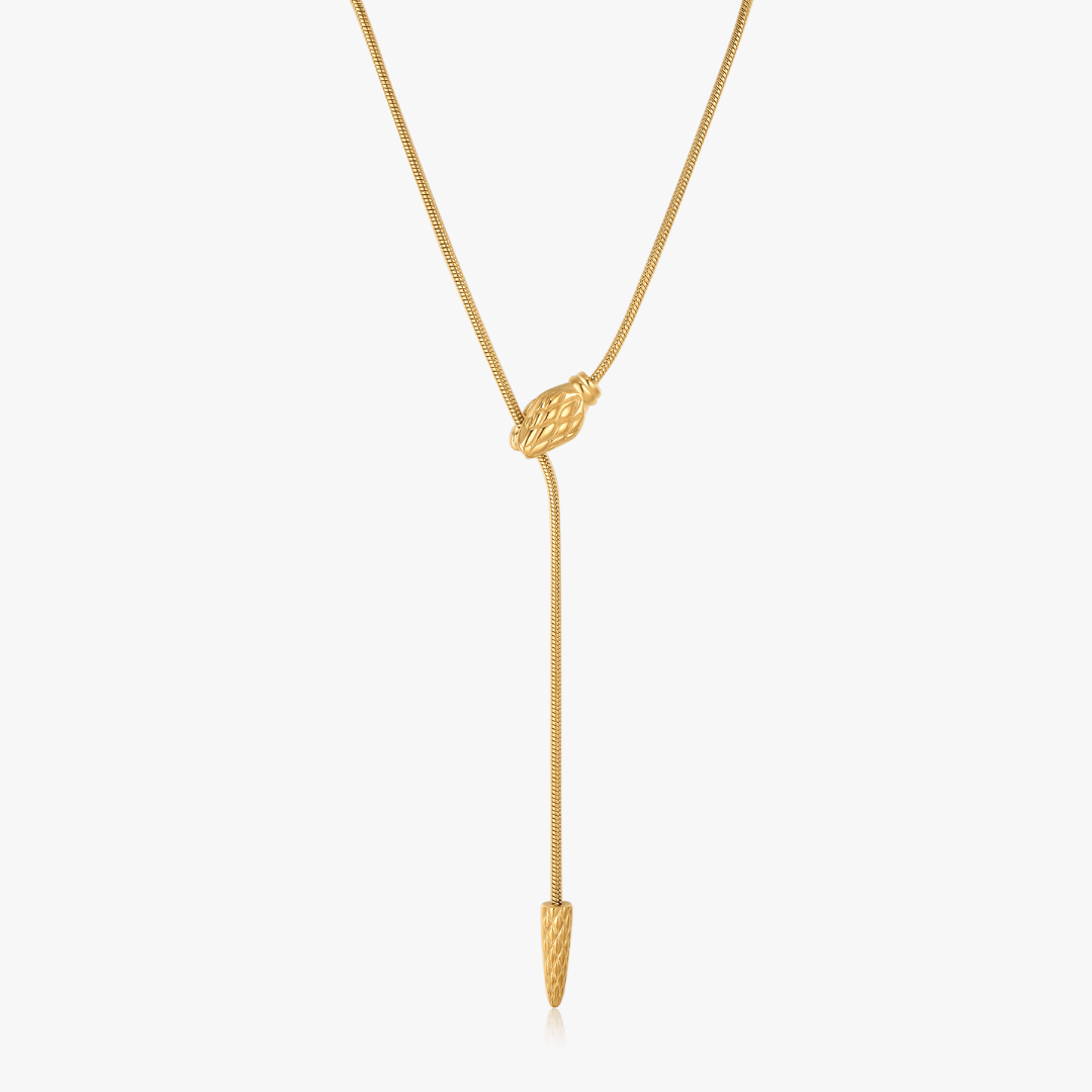 Geometric Snake Lariat Necklace - Flaire & Co.