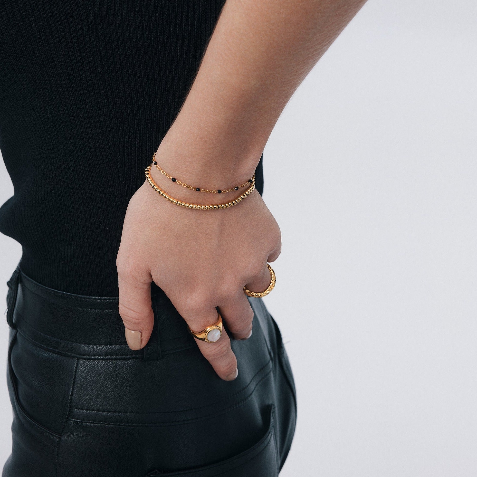 Gold Beaded Bracelet - Flaire & Co.