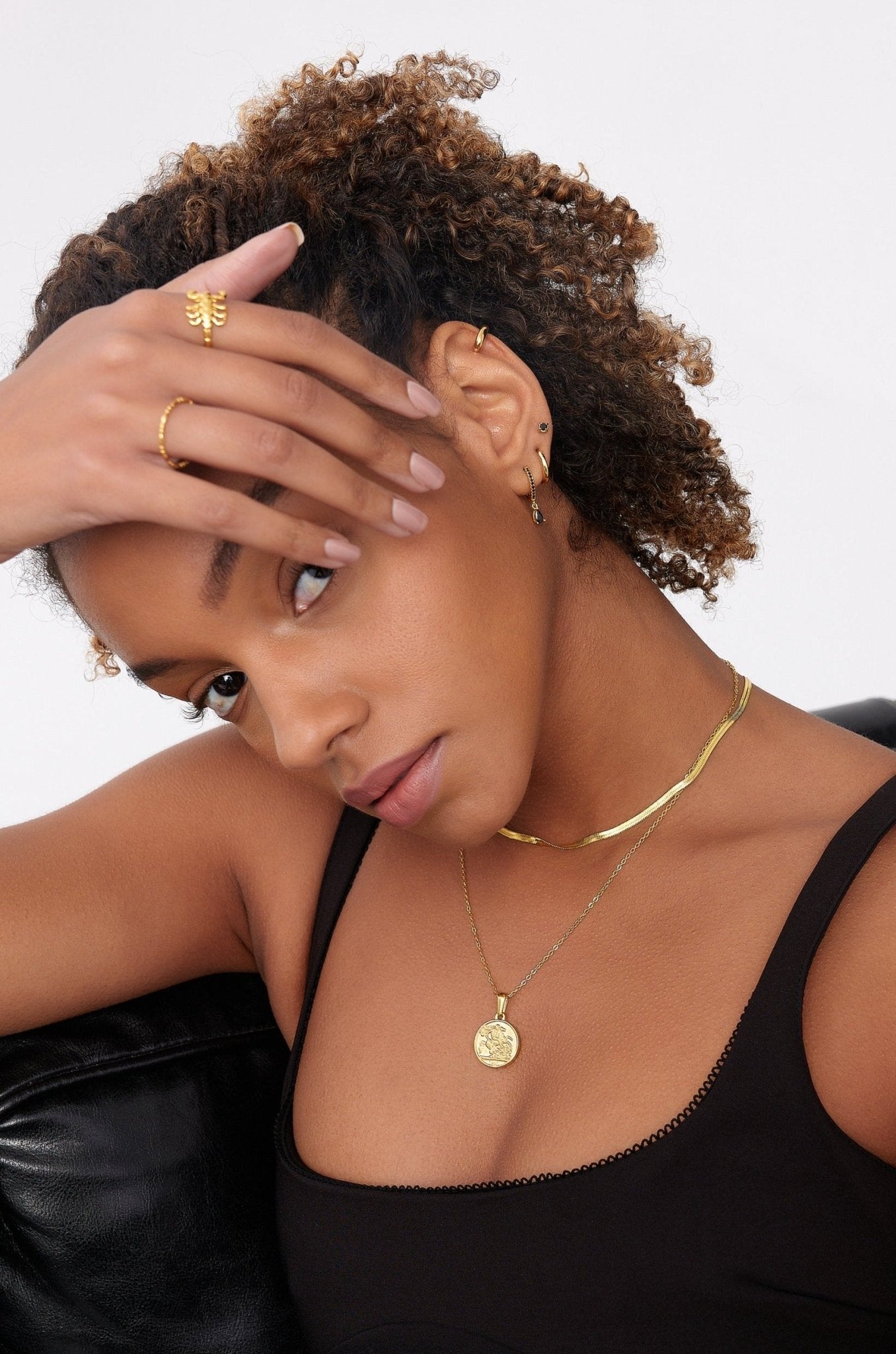 Gwendolyn Gold Herringbone Chain Necklace - Flaire & Co.