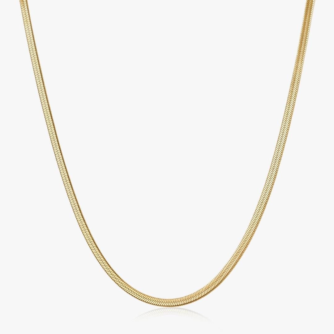 Gwendolyn Gold Herringbone Chain Necklace - Flaire & Co.