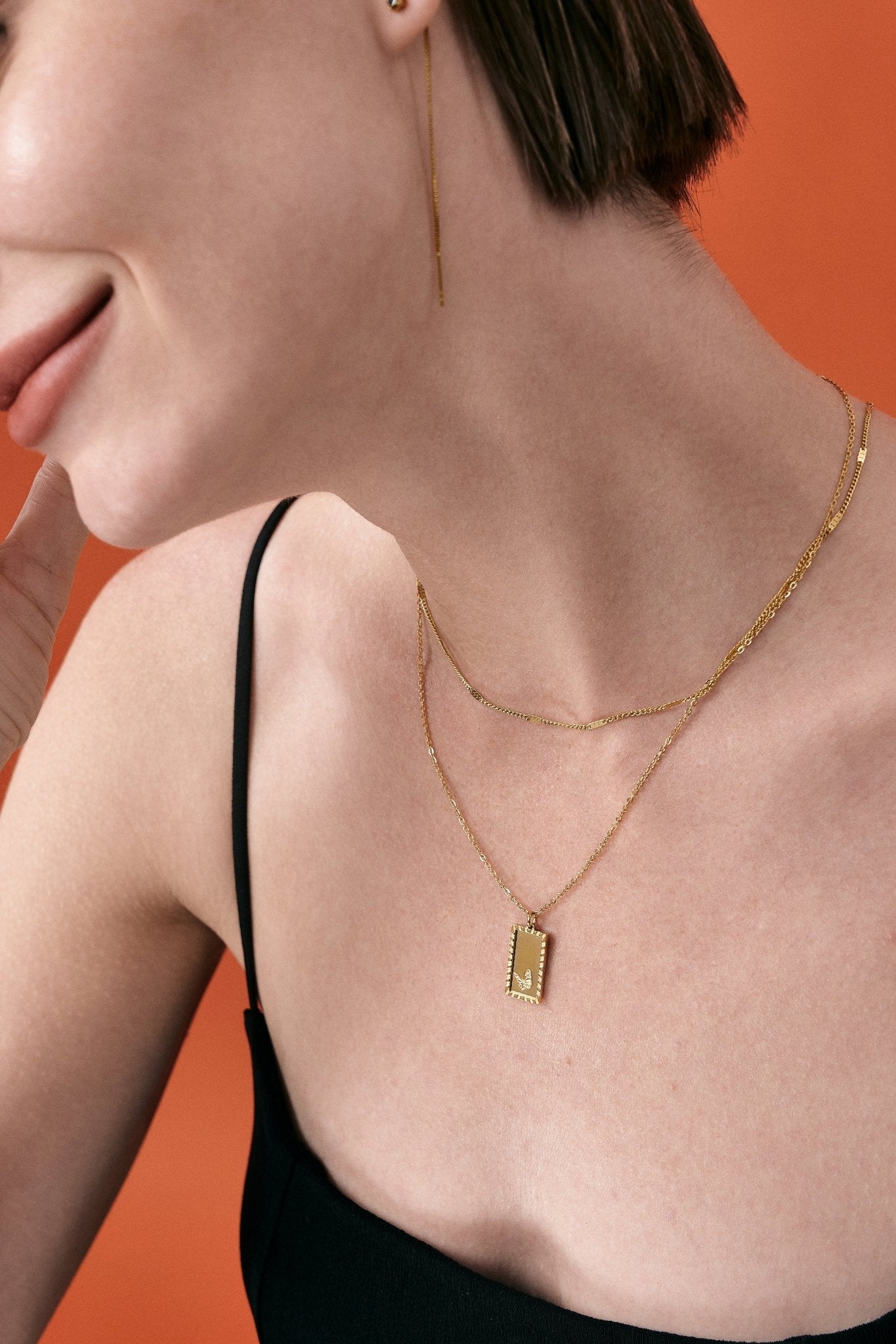 Hammered Chain Necklace in Gold - Flaire & Co.