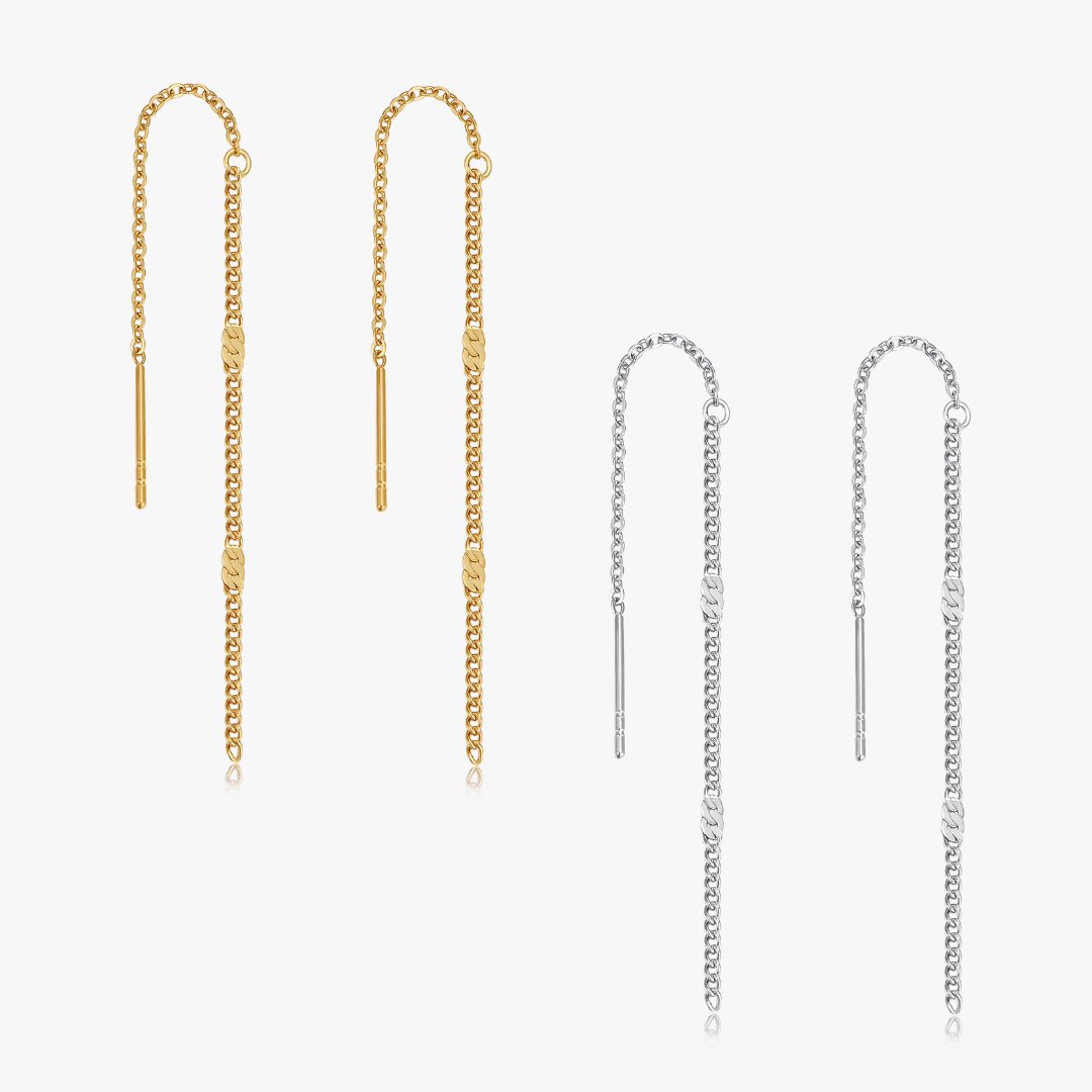 Hammered Threader Earrings - Flaire & Co.