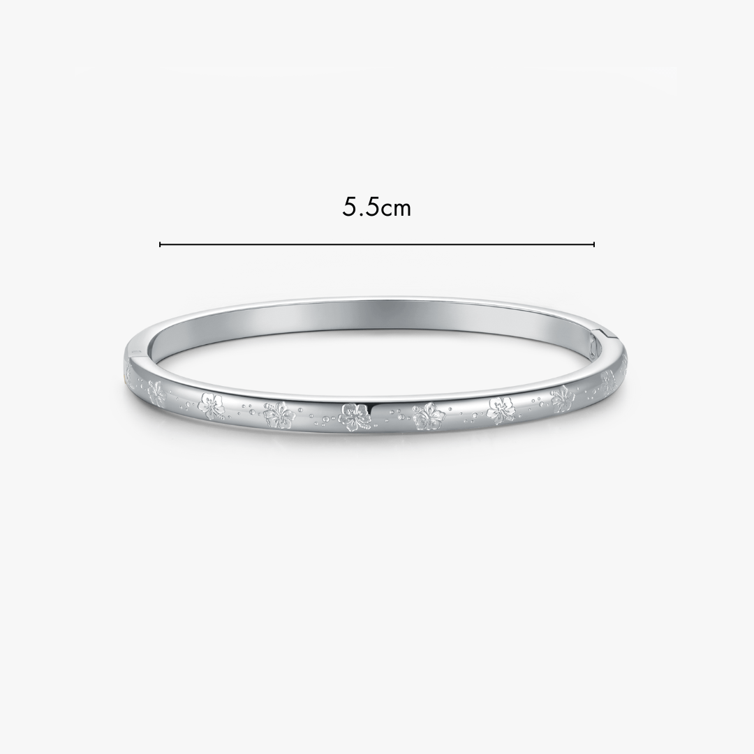 Hibiscus Stacker Cuff Bangle Bracelet - Flaire & Co.