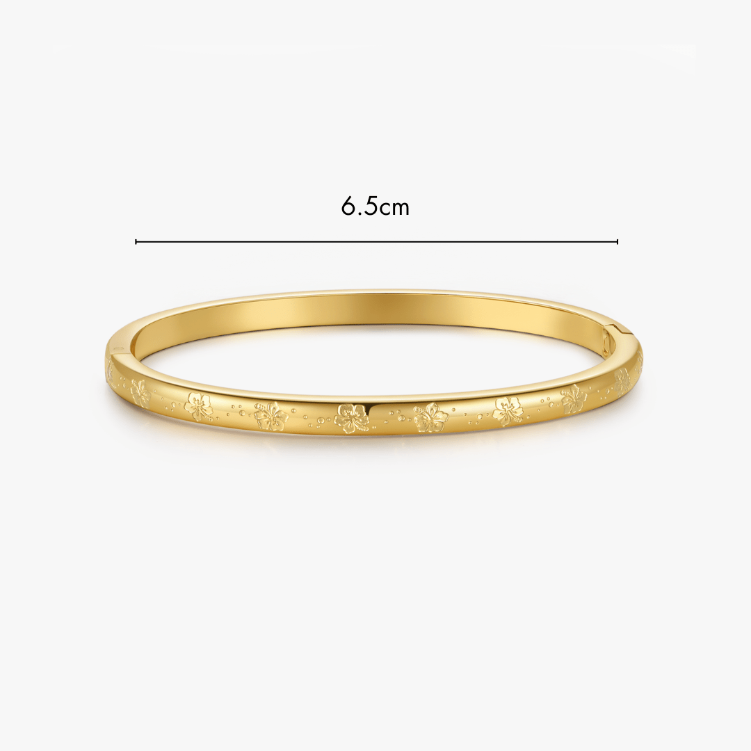 Hibiscus Stacker Cuff Bangle Bracelet - Flaire & Co.
