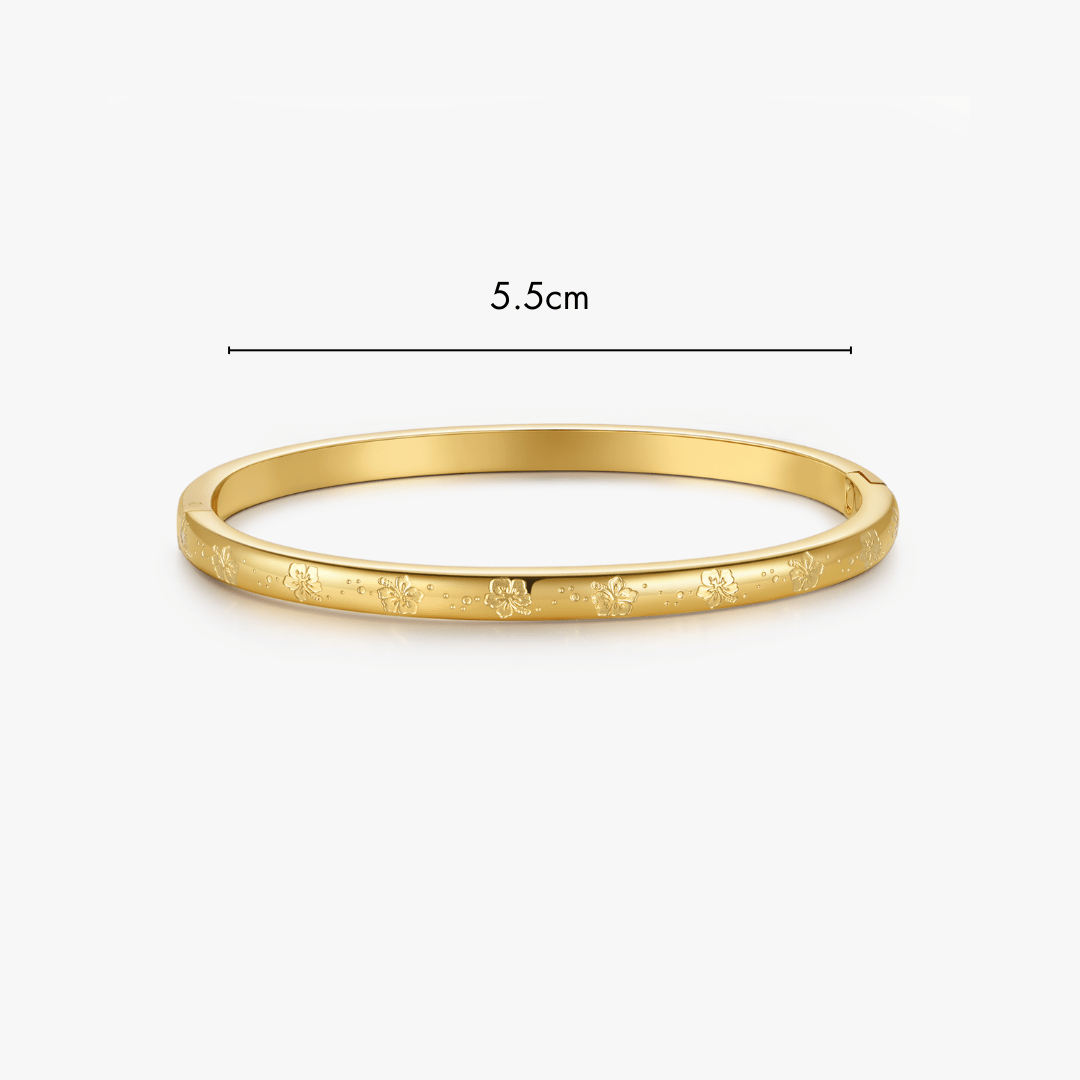 Hibiscus Stacker Cuff Bangle Bracelet - Flaire & Co.