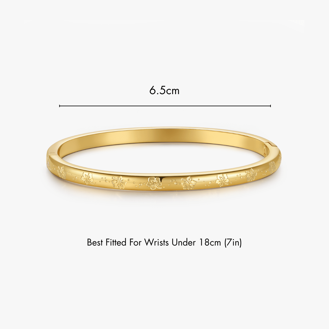 Hibiscus Stacker Cuff Bangle Bracelet - Flaire & Co.