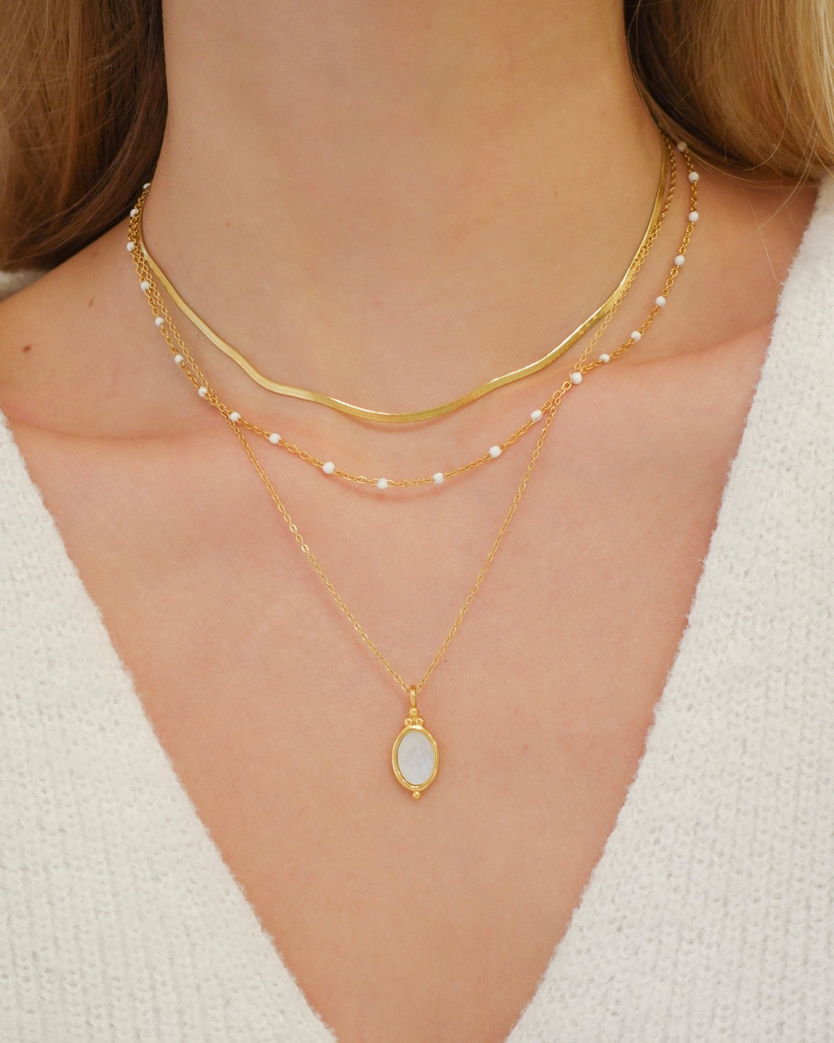 Isabel Mother of Pearl Necklaces - Flaire & Co.