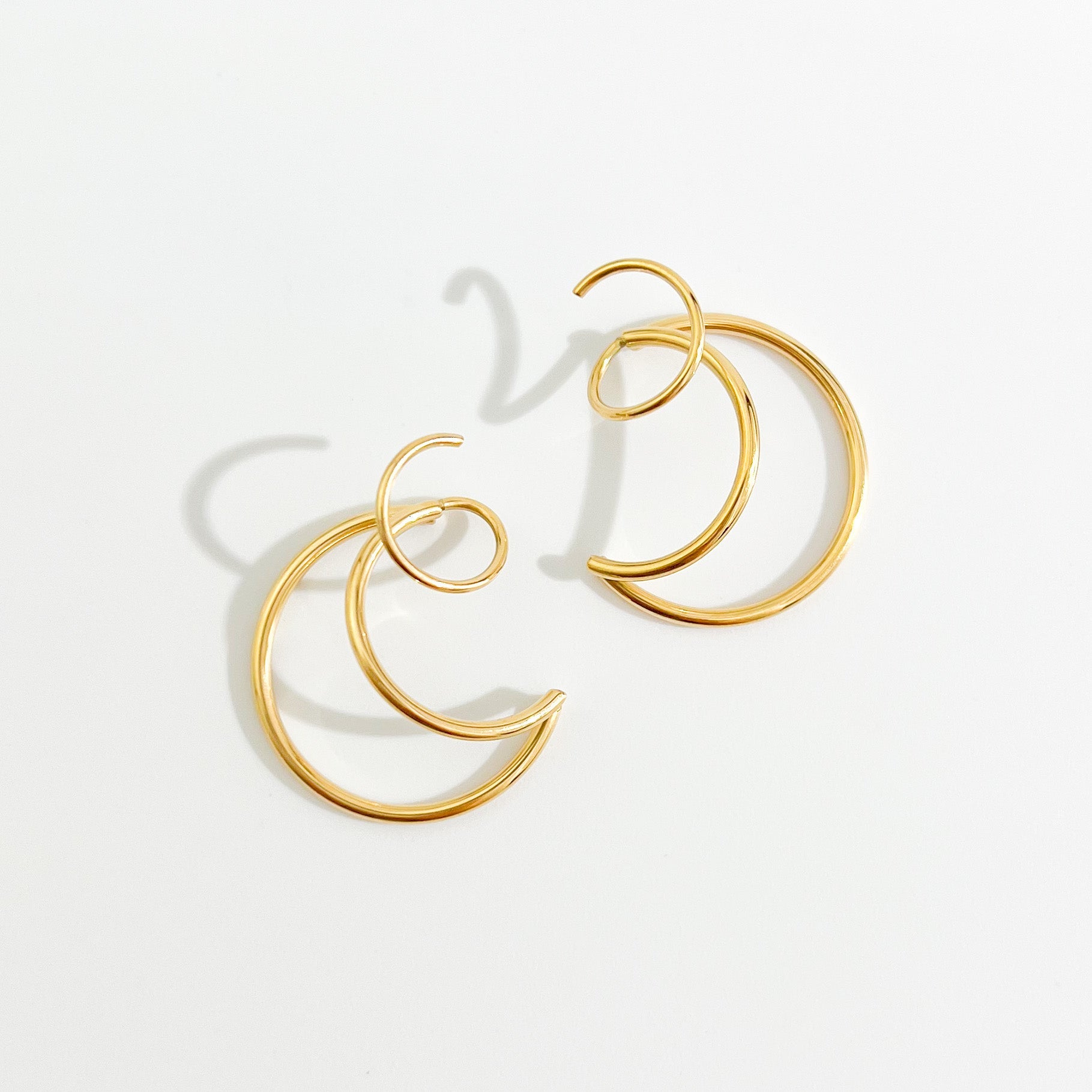 Jessica Faux Triple Hoop Earrings in Gold - Flaire & Co.