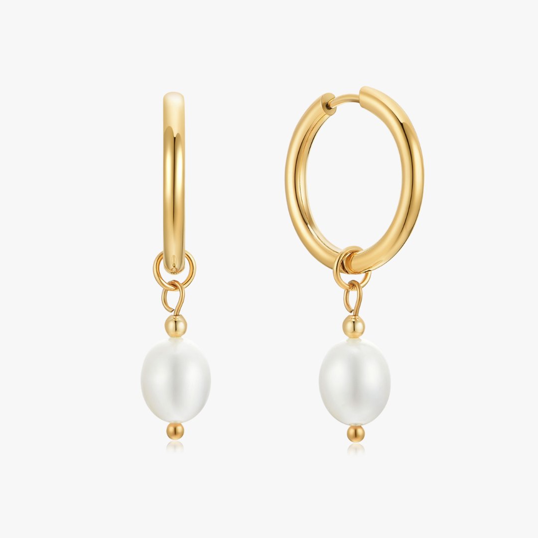 June Pearl Earrings in Gold - Flaire & Co.