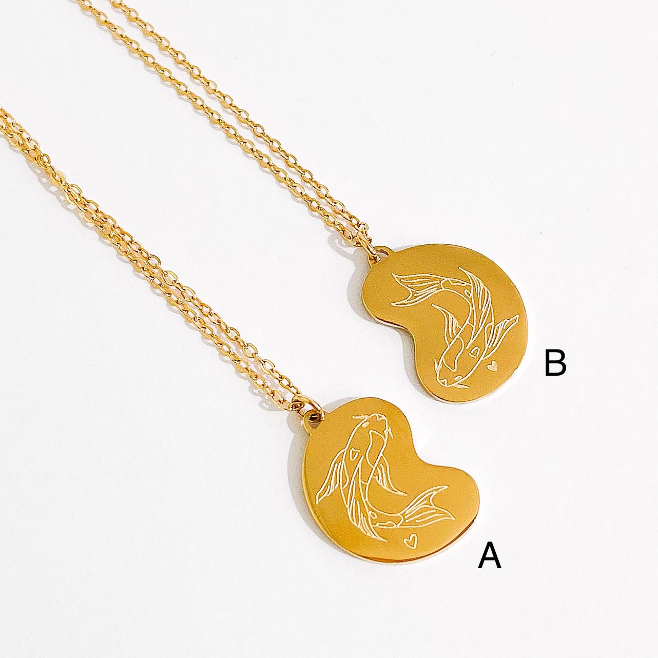 Koi Fish Duo Necklace 2.0 in Gold (Not A Set) - Flaire & Co.