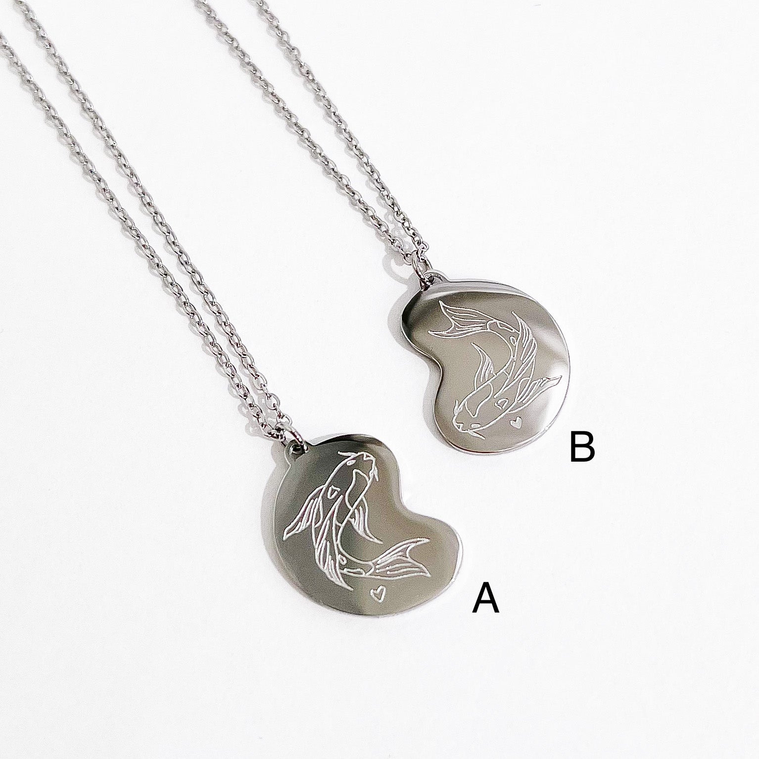 Koi Fish Duo Necklace 2.0 in Silver (Not A Set) - Flaire & Co.