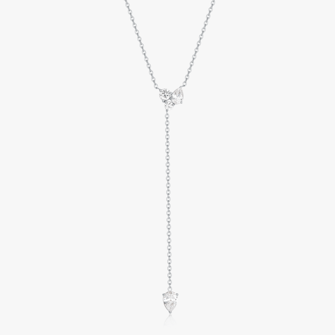 Lariat Cluster Gems Necklace - Flaire & Co.