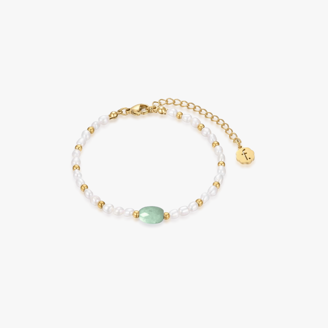 LIMITED EDITION: Jade Barrel Bead Pearl Bracelet - Flaire & Co.