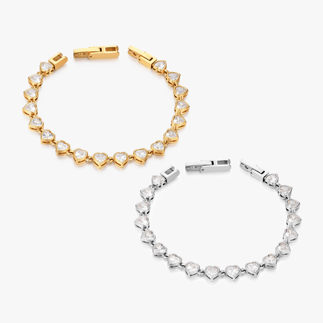 Lucy Heart Gem Tennis Bracelet | Flaire & Co.