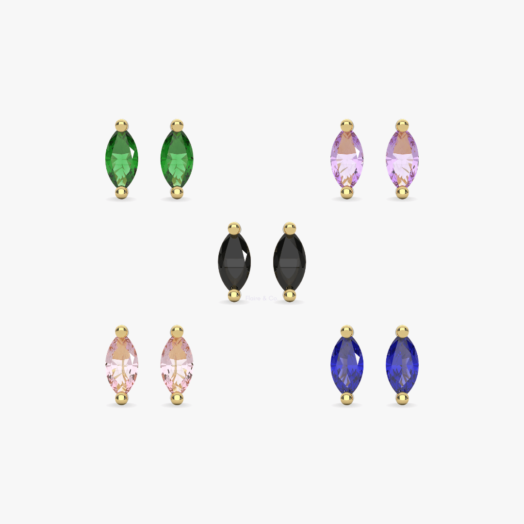 Micro Marquise Studs in Gold - Flaire & Co.