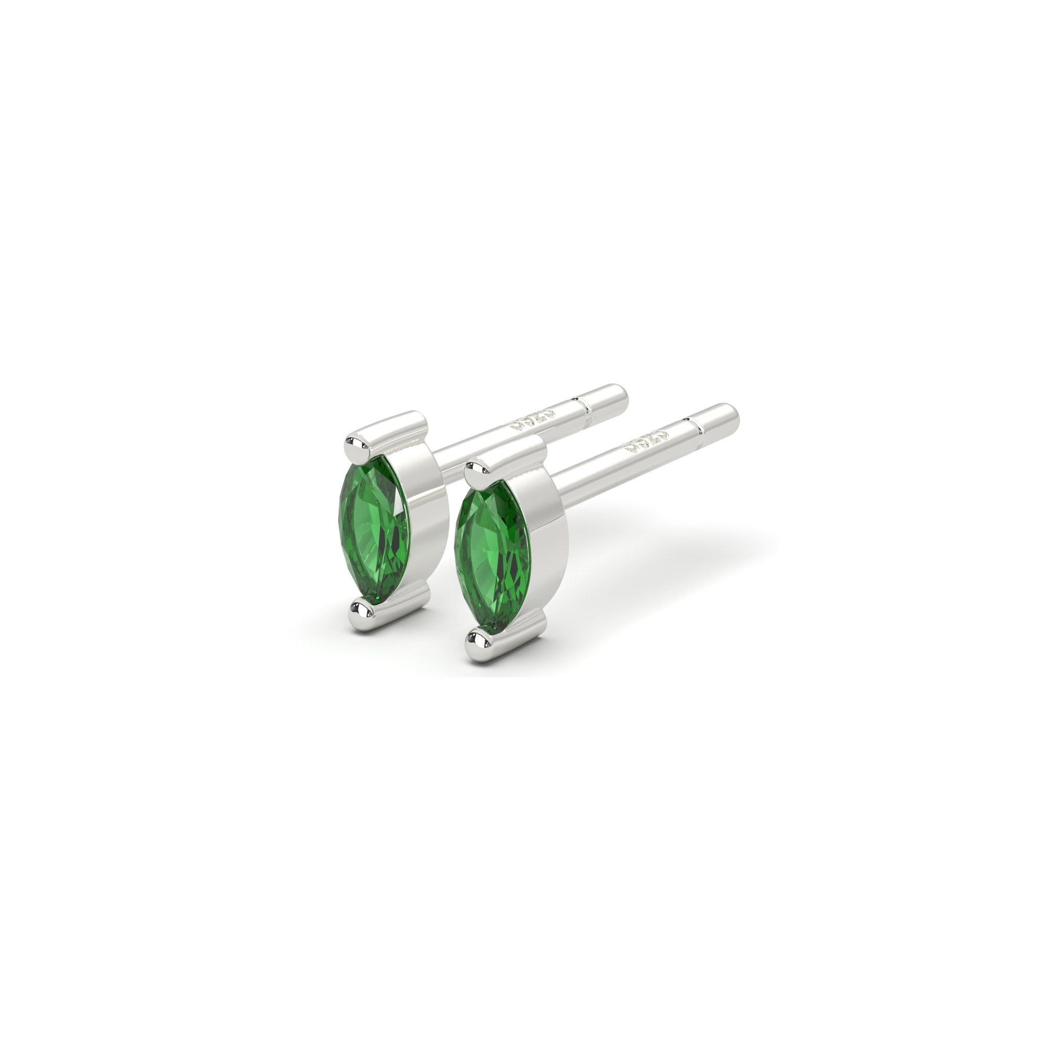 Micro Marquise Studs in Silver - Flaire & Co.