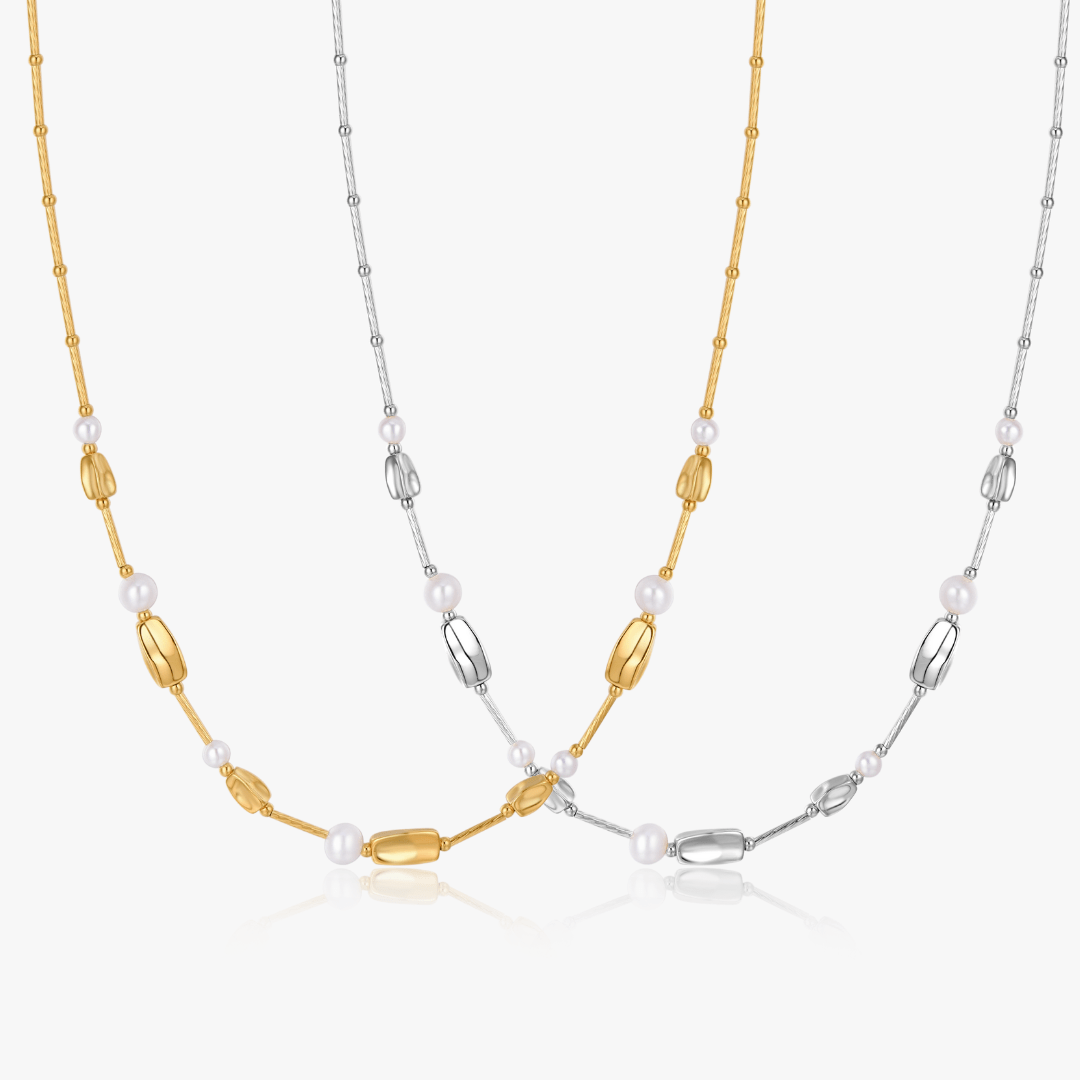 Milena Beaded Pearl Necklace - Flaire & Co.