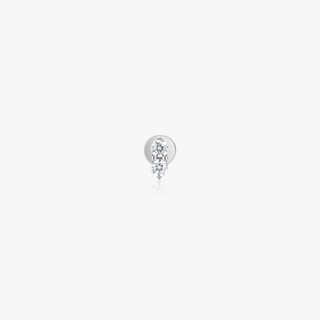 Mini Shimmer CZ Titanium Flat Back Stud (Single) - Flaire & Co.