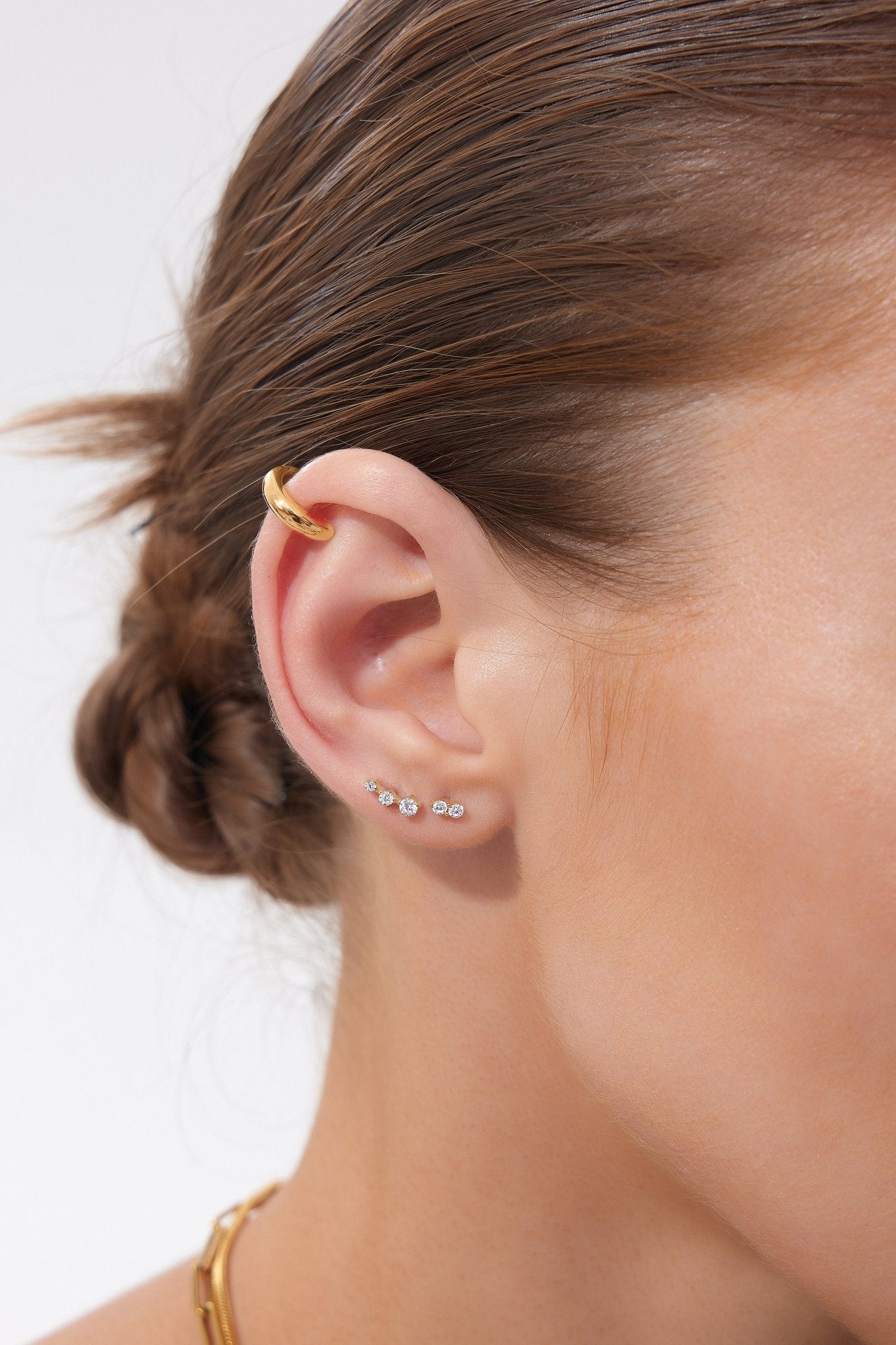 Mini Shimmer CZ Titanium Flat Back Stud (Single) - Flaire & Co.