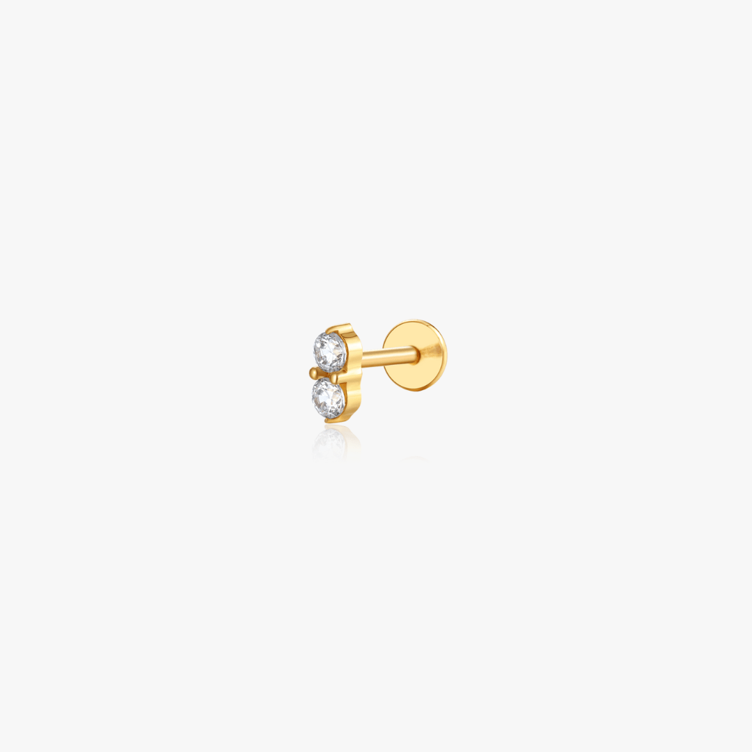 Mini Shimmer CZ Titanium Flat Back Stud (Single) - Flaire & Co.