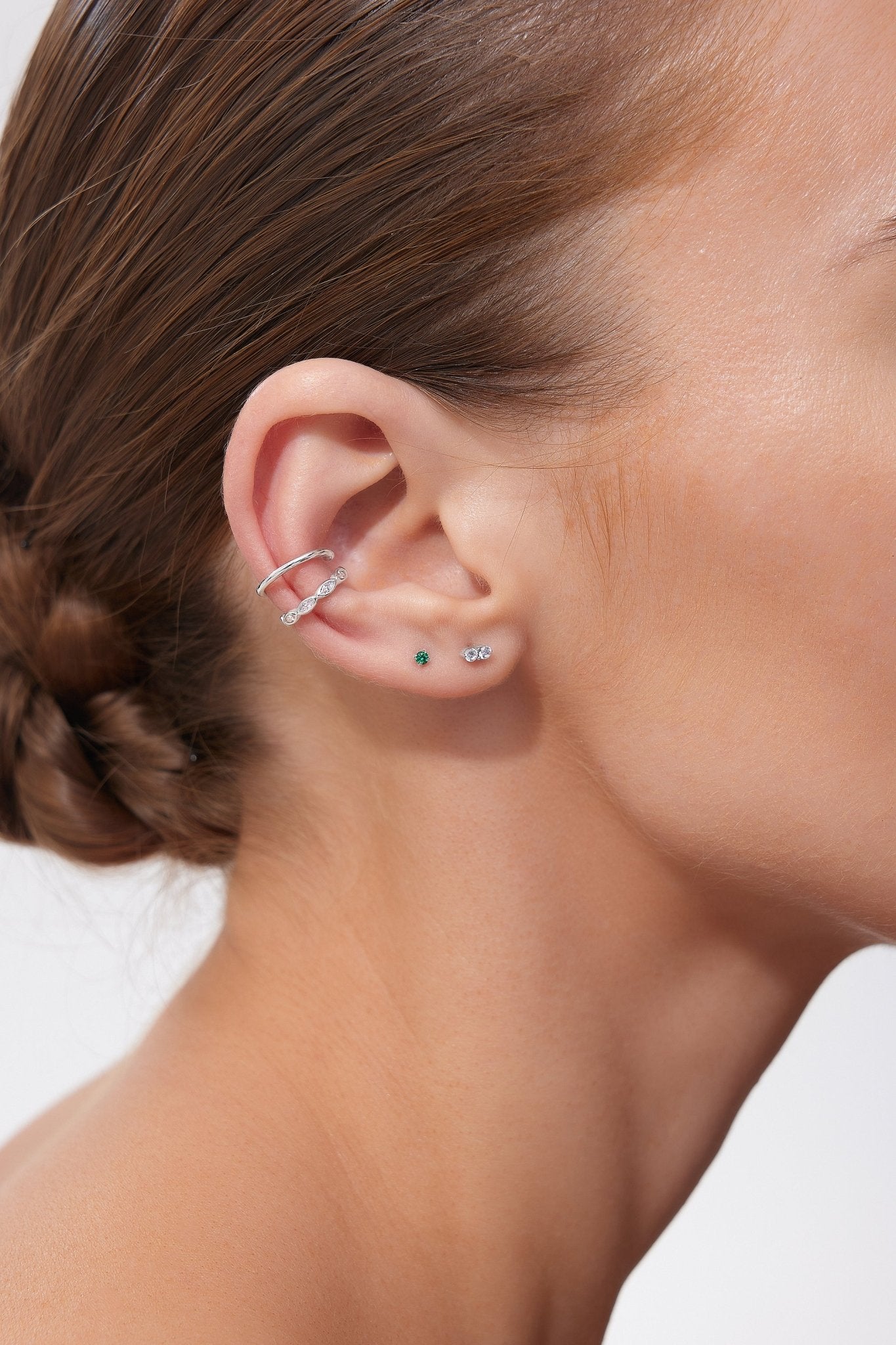 Mini Shimmer CZ Titanium Flat Back Stud (Single) - Flaire & Co.