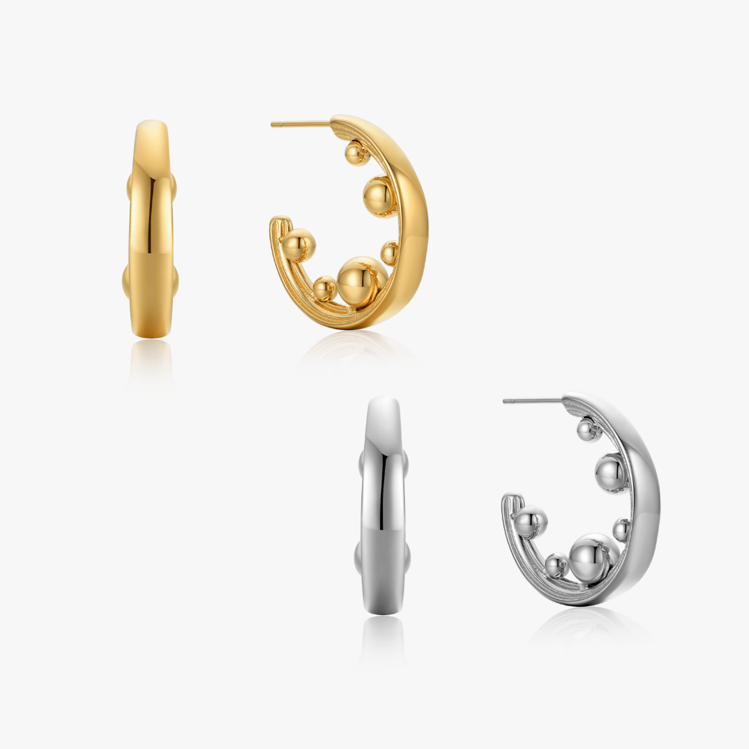 Mira Bold Sphere Hoops - Flaire & Co.