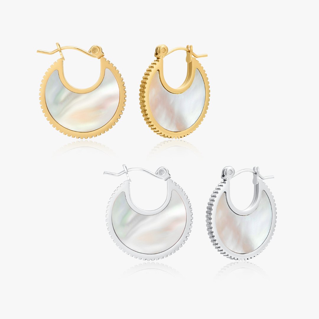 Mother of Pearl Hoop Earrings - Flaire & Co.