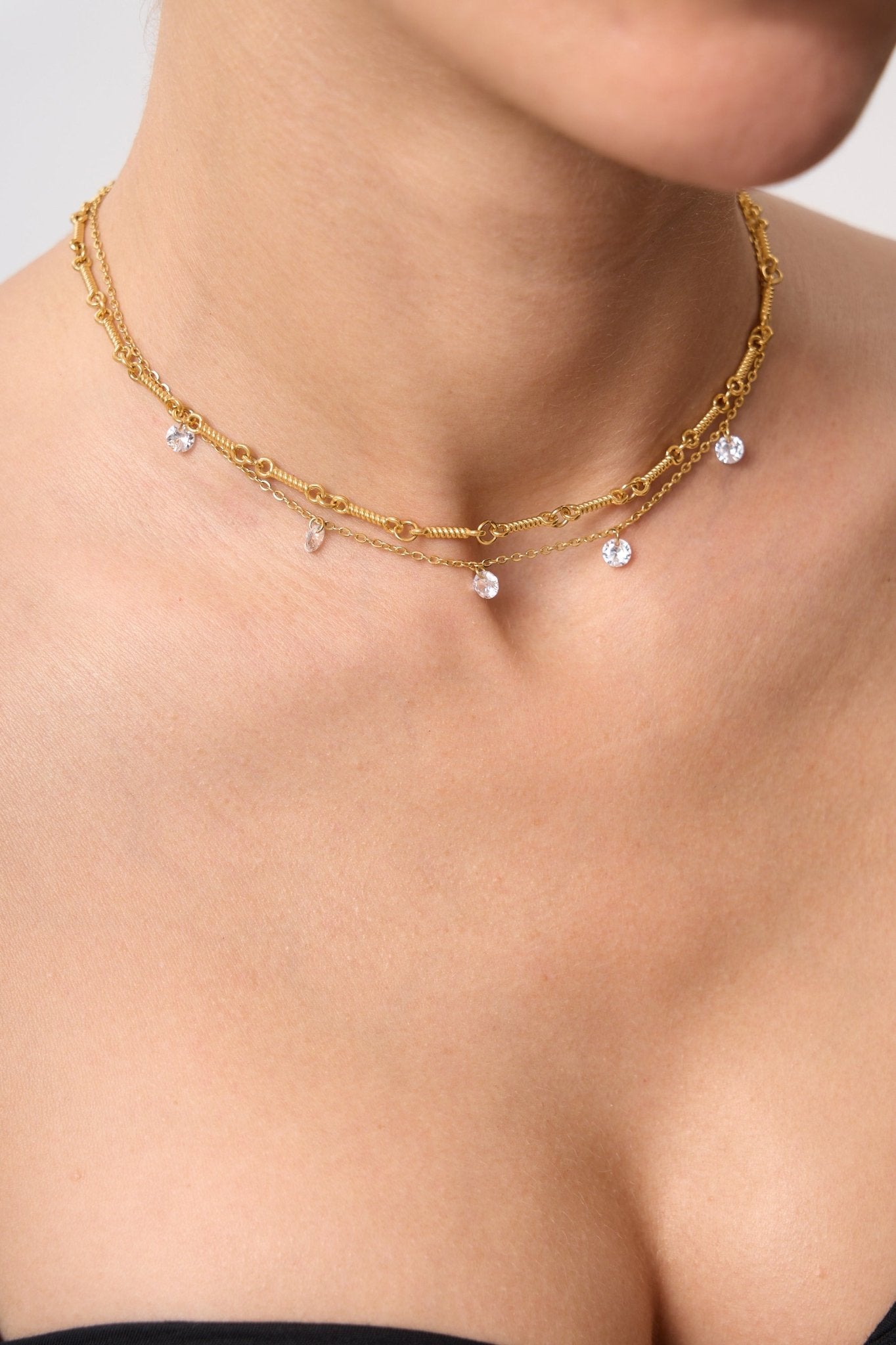 Multi CZ Gem Necklace - Flaire & Co.