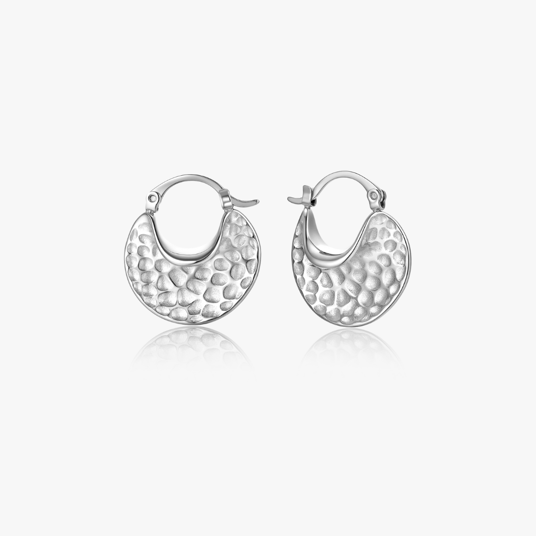 Nia Hammered Bold Hoops - Flaire & Co.