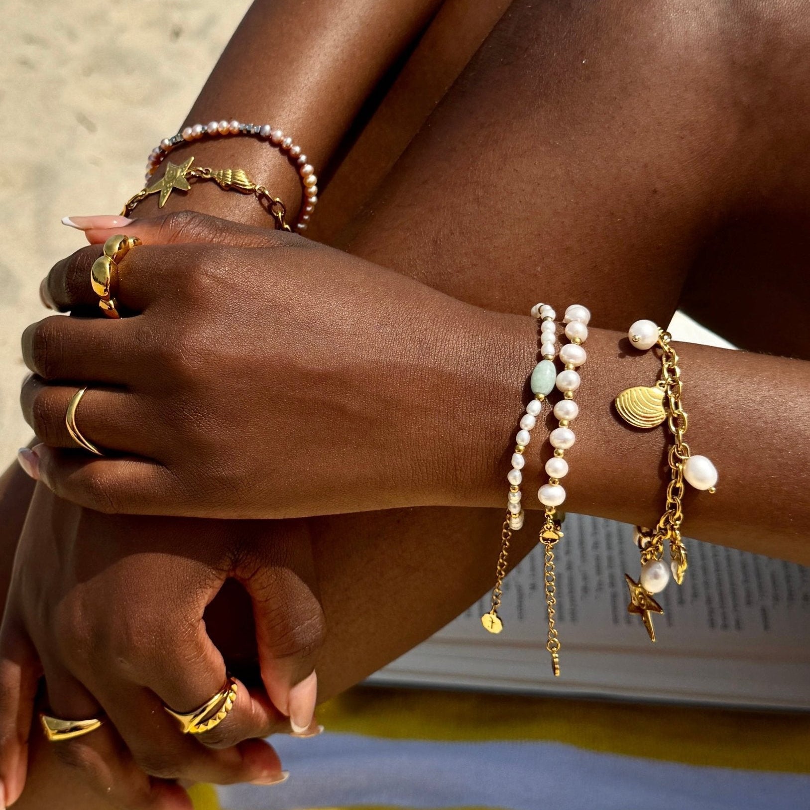 Ocean Muse Pearl Charm Bracelet - Flaire & Co.