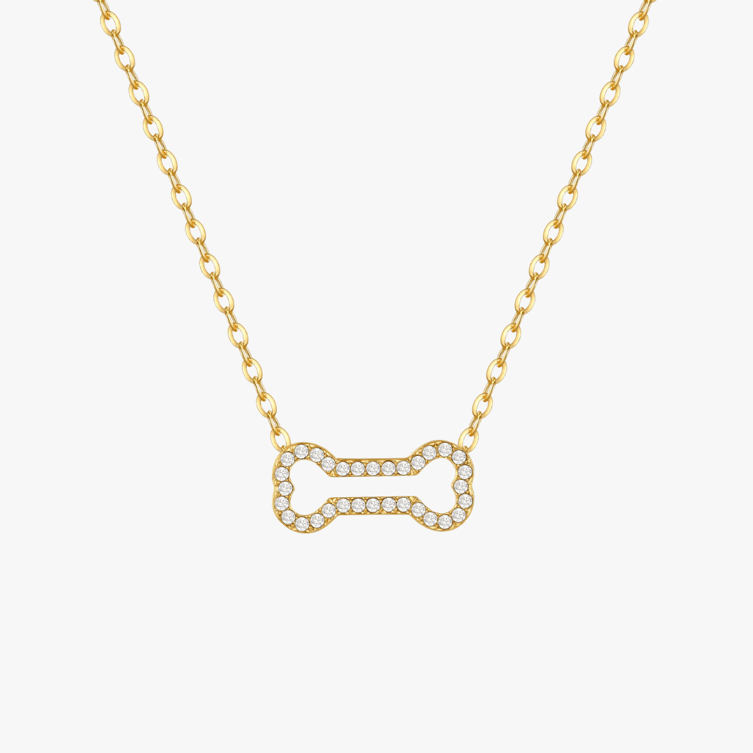 Pave Bone Necklace (Pawsitive Change Collection) - Flaire & Co.