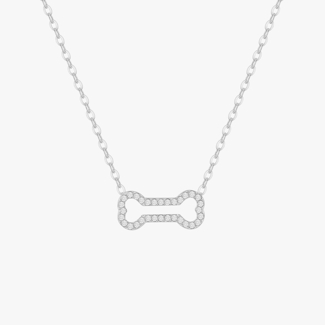 Pave Bone Necklace (Pawsitive Change Collection) - Flaire & Co.