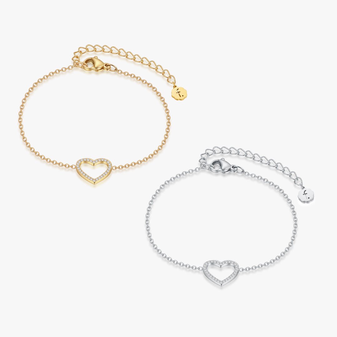 Pave Heart Bracelet - Flaire & Co.
