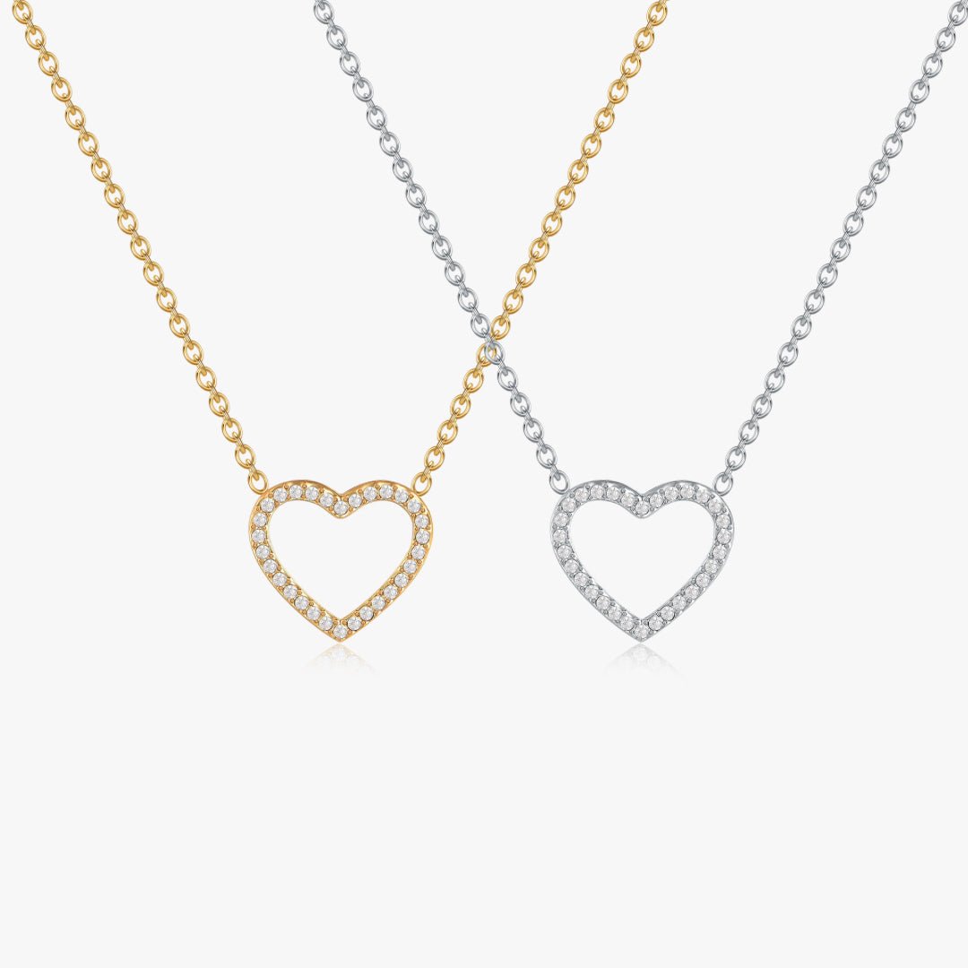 Pave Heart Necklace - Flaire & Co.