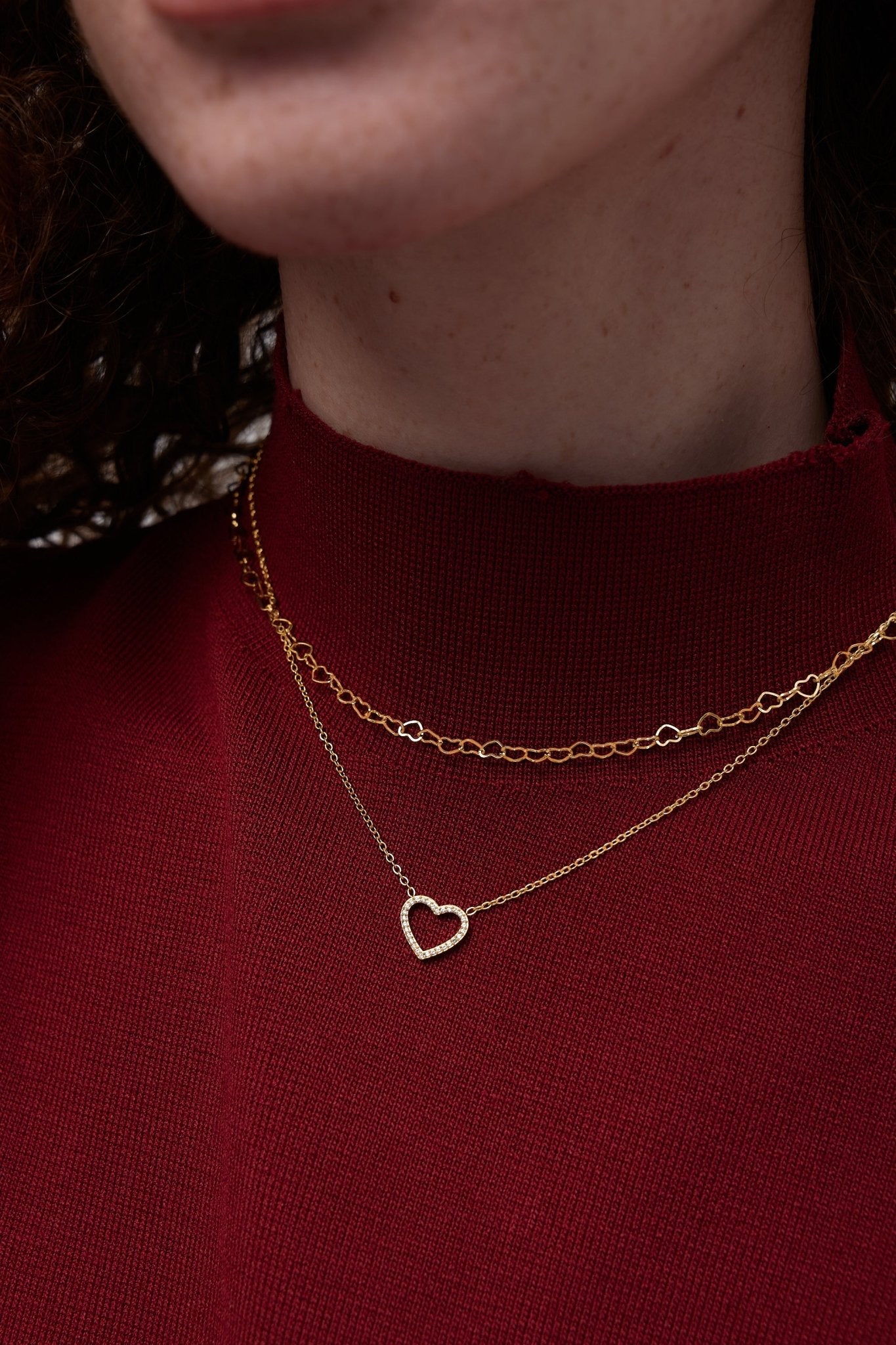 Pave Heart Necklace - Flaire & Co.