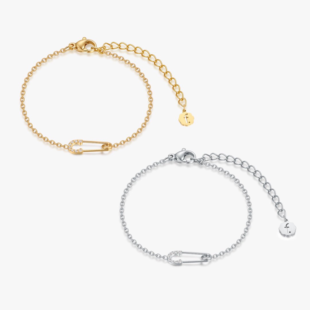 Pave Safety Pin Bracelet - Flaire & Co.