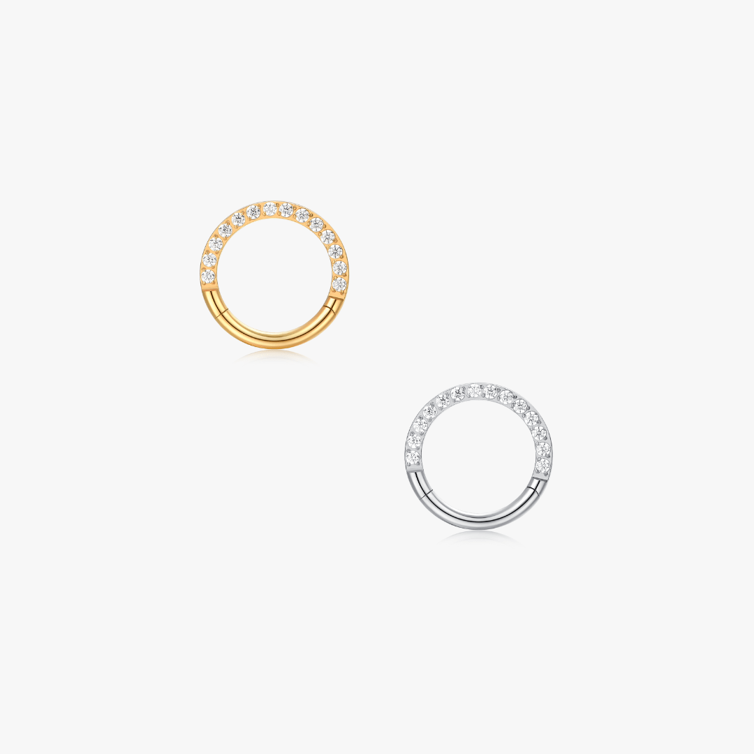 Pave Titanium Hoop (Single) - Flaire & Co.