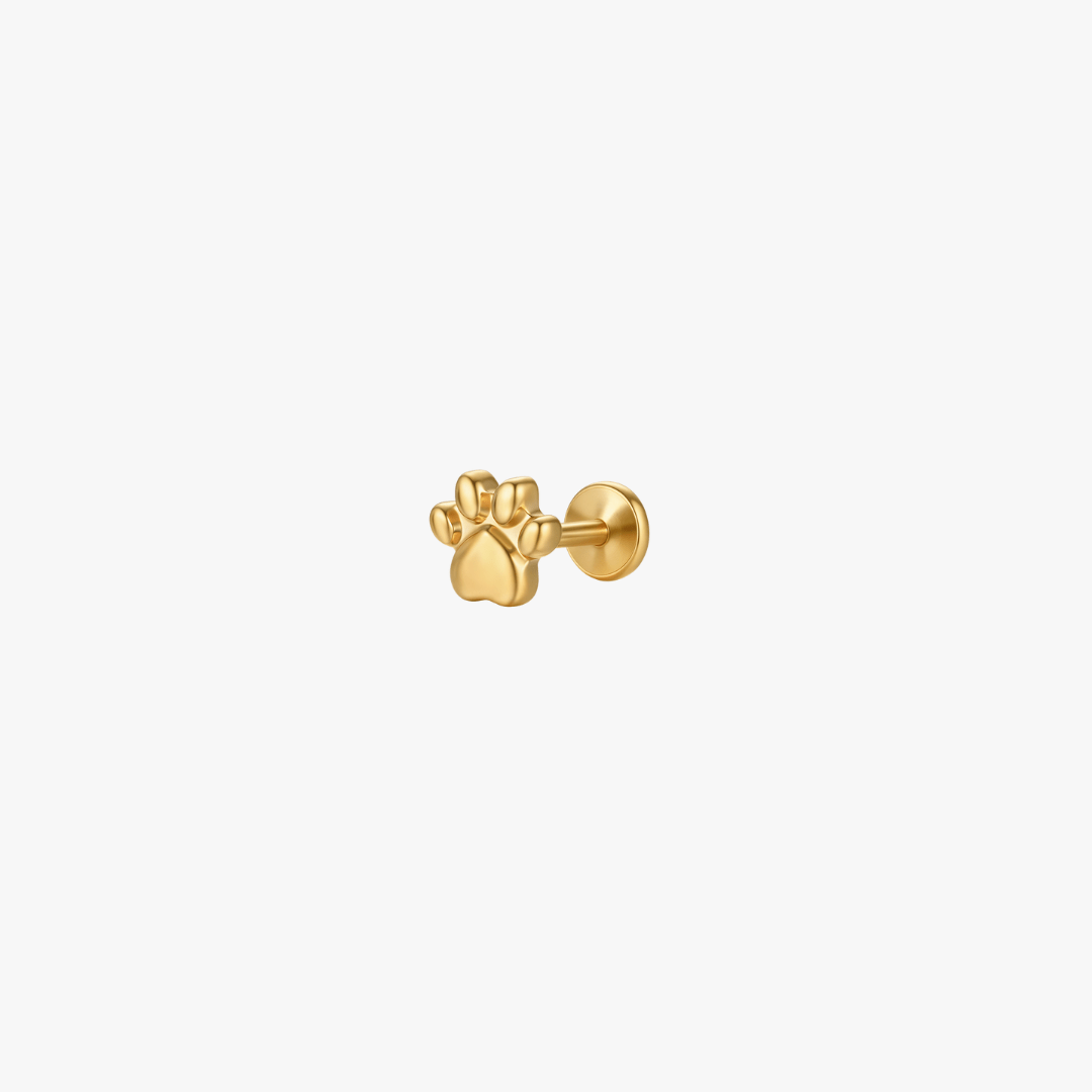 Paw Titanium Flat Back Stud (Single) (Pawsitive Change Collection) - Flaire & Co.
