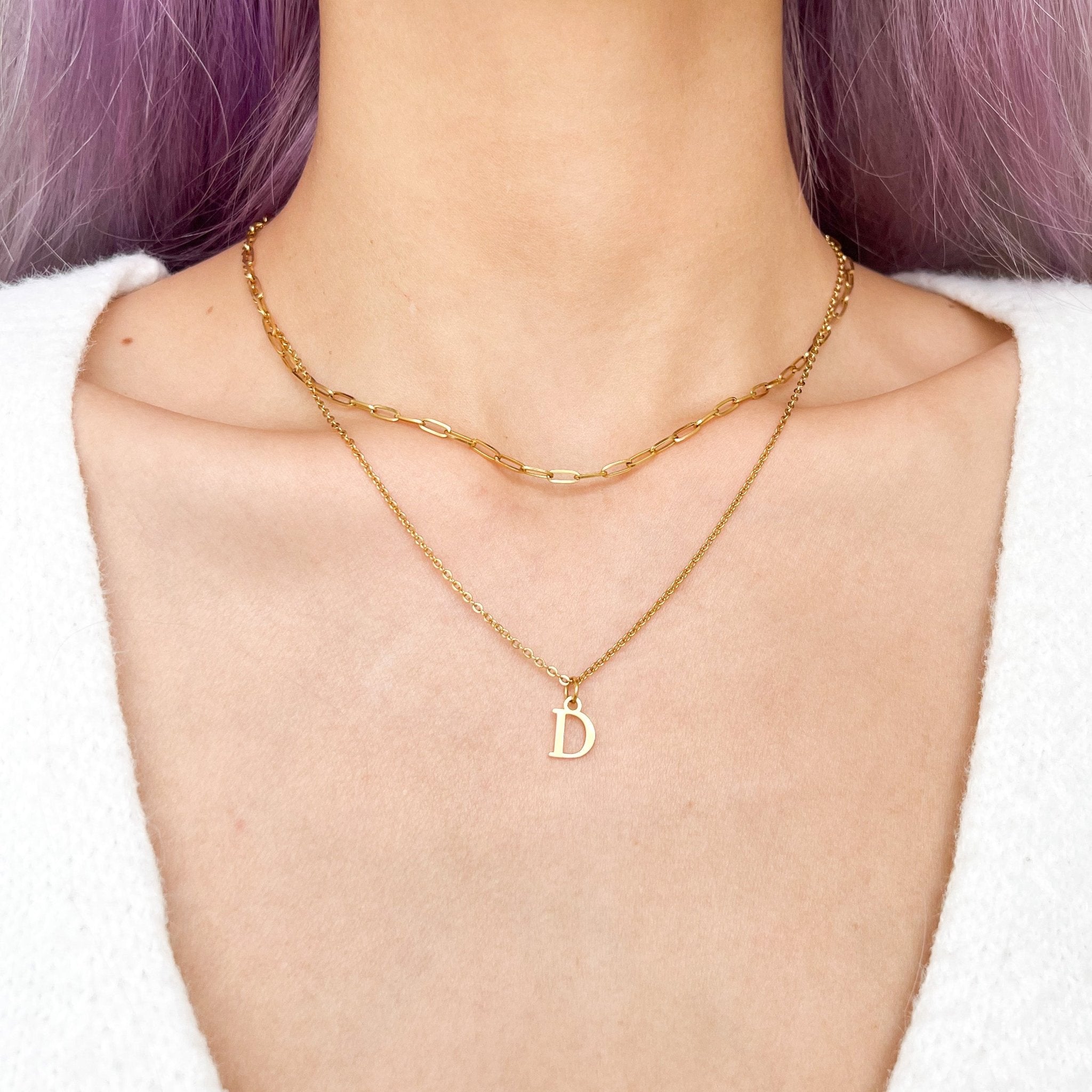 Perfectly Dainty Initial Necklace in Gold - Flaire & Co.